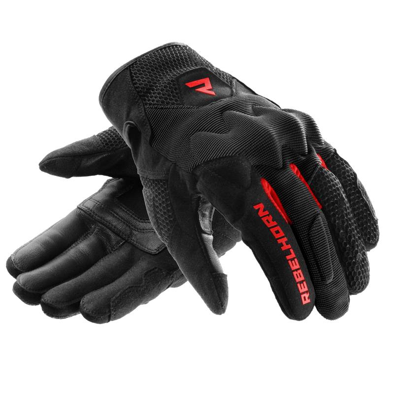 Guantes de moto Rebelhorn Core Negro-Rojo