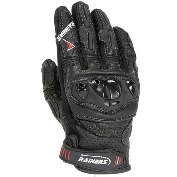 Guantes moto verano Rainers modelo ROAD antideslizantes Negro | Nilmoto