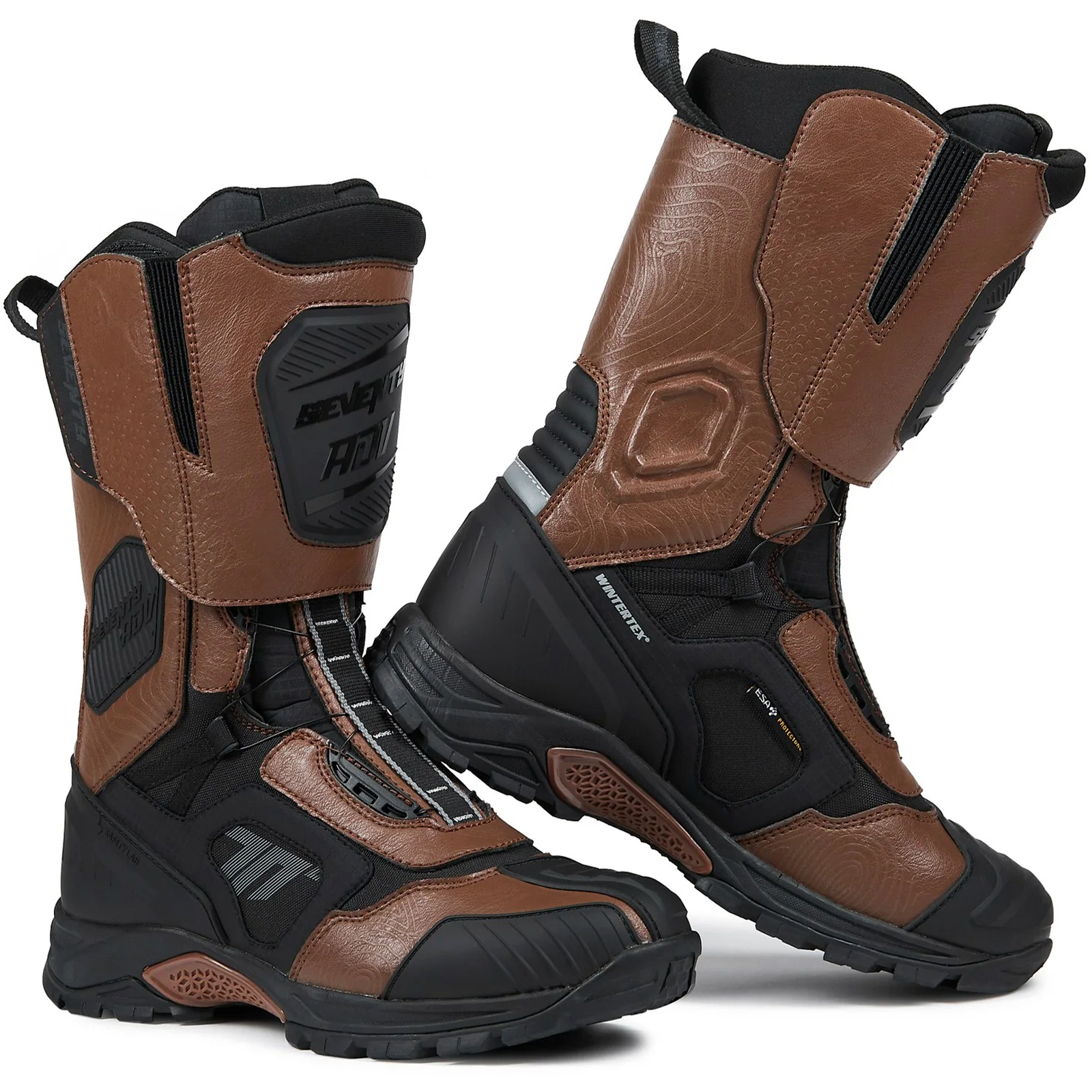 Botas Moto Stelvio alta negro-marron Seventy