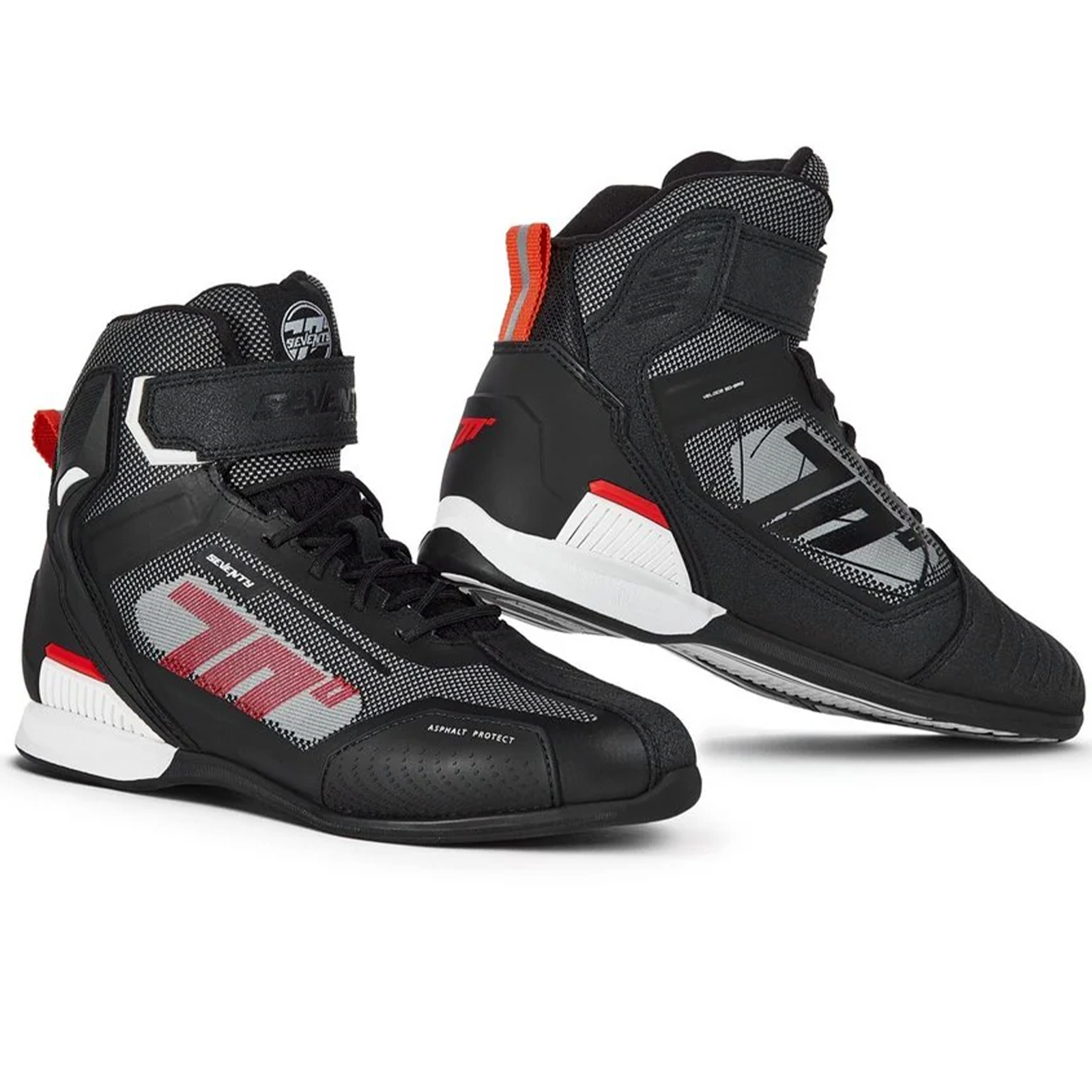 Botas Moto Veloce negro rojo blanco Seventy