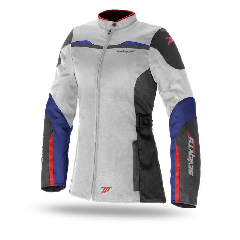 Chaqueta Moto Mujer Seventy Urban Blanca Rojo Azul