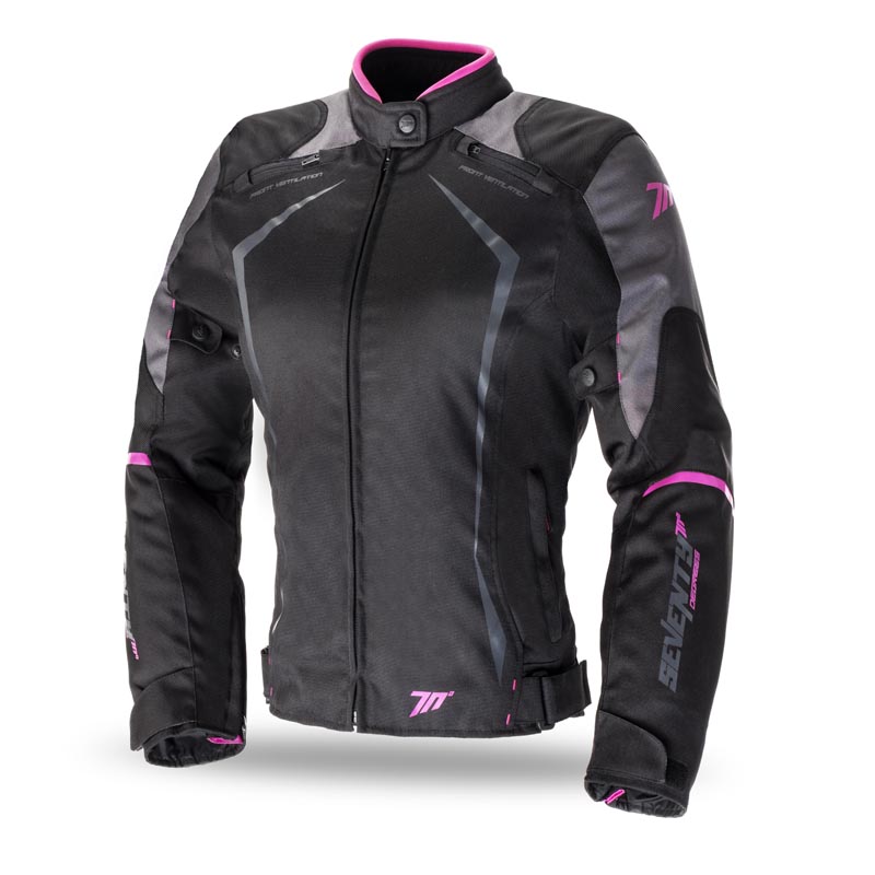 Chaqueta Moto Mujer de Racing Negra-Rosa | Nilmoto