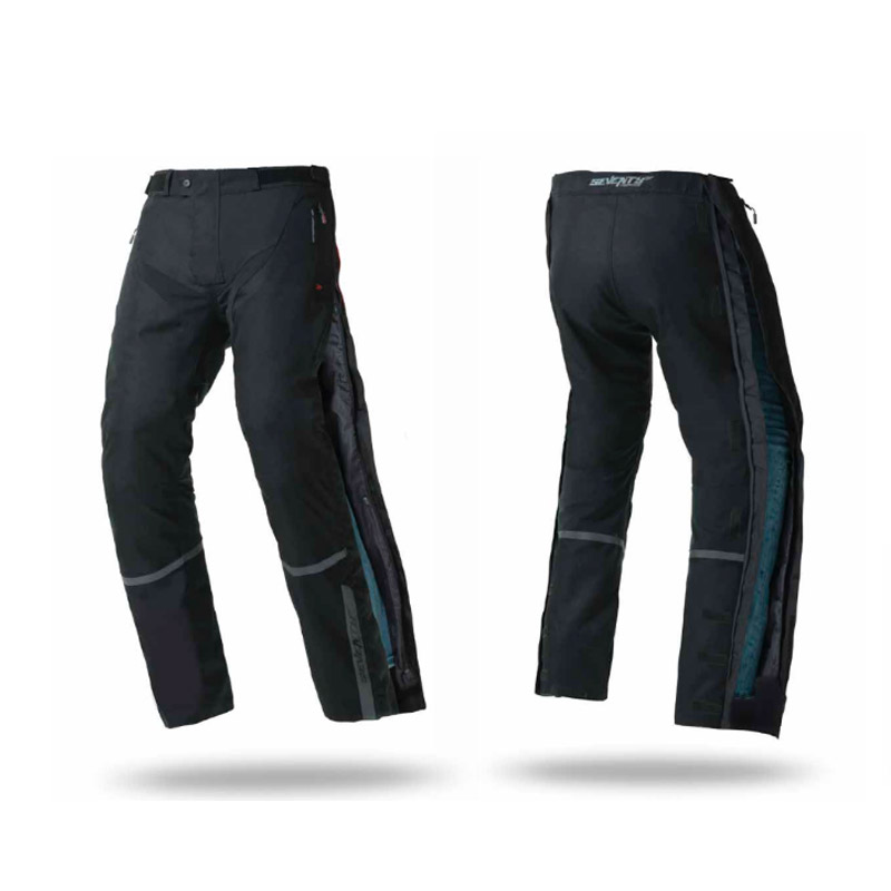 Pantalon de moto invierno Touring Unisex negro Seventy Degrees 8cm más  cortos