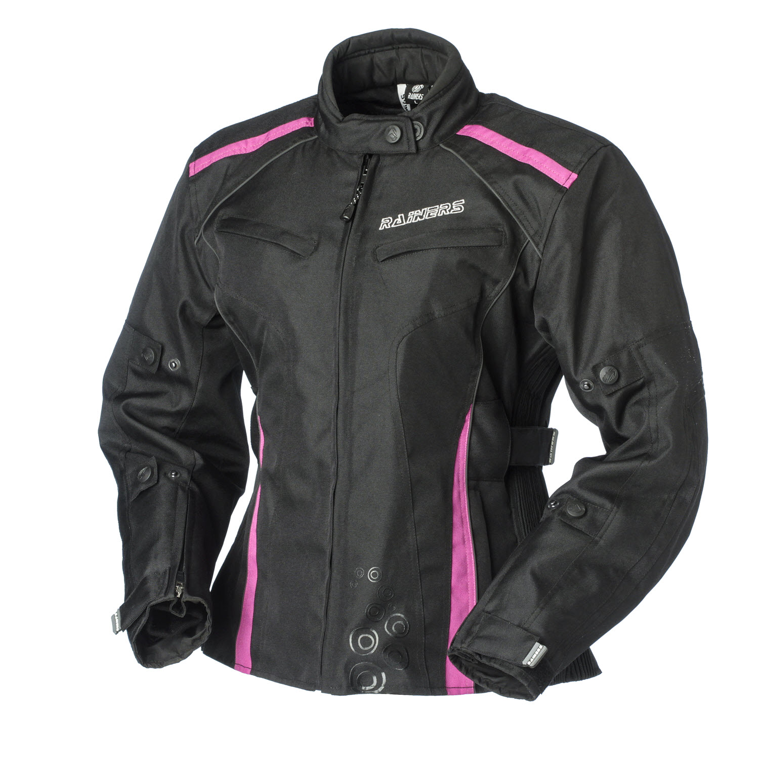 Chaqueta moto invierno Rainers para mujer modelo Selena Color negro-rosa Talla 3XL
