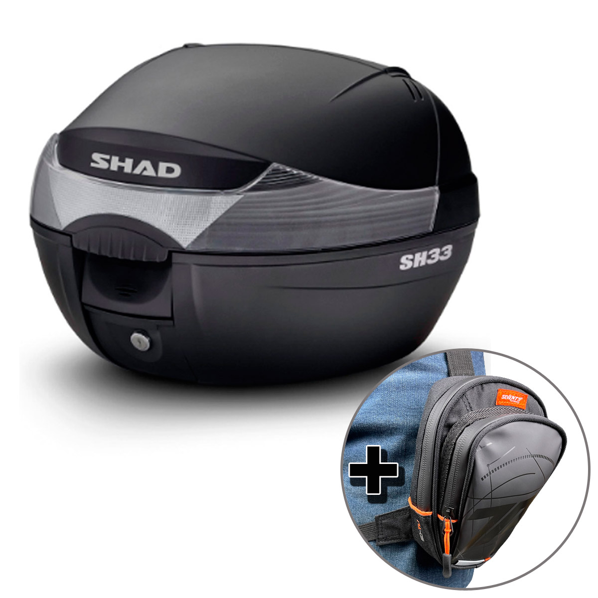Baul Shad SH33 33L con parrilla universal SH33 MALETA NEGRA