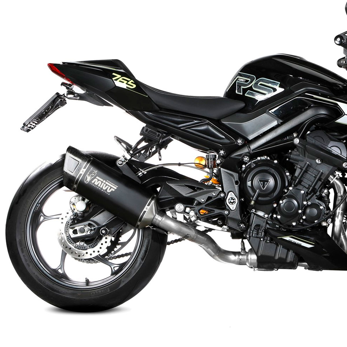 Escape mivv sr-1 titanio negro Triumph Street Triple 765 R 25+