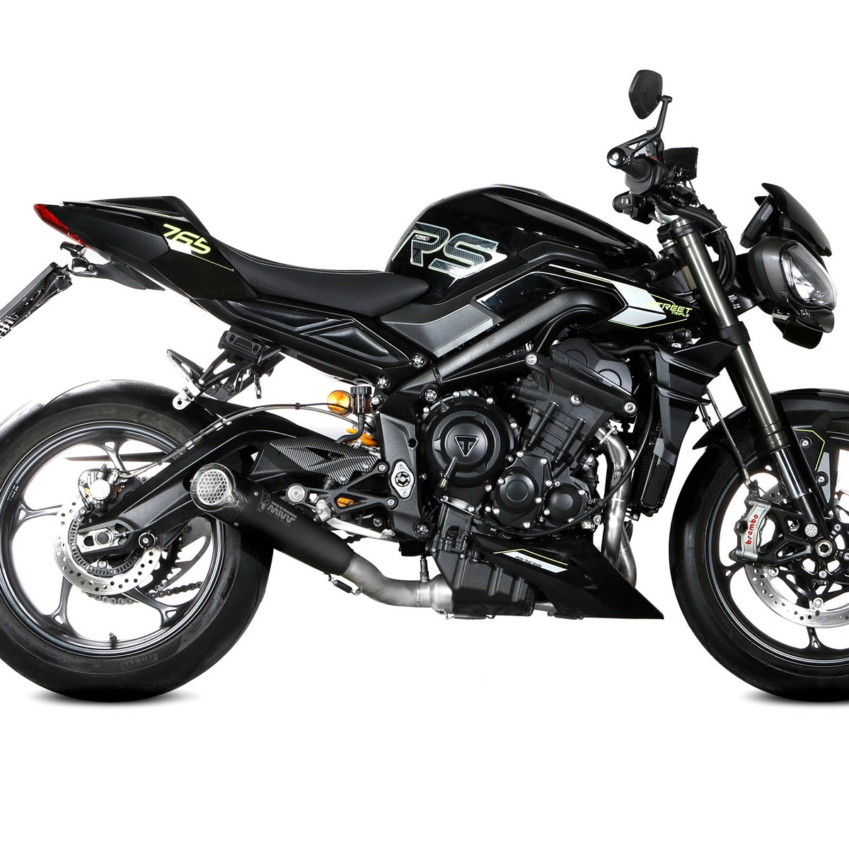 Escape Mivv X-M5 negro Triumph Street Triple 765 R 25+