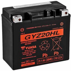 Bateria moto Yuasa GYZ20HL Precargada. Alto rendimiento.
