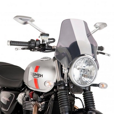 Parabrisas universal para motos naked marca Givi ahumado de 49x50