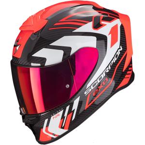 Casco Scorpion Exo-R1 Evo Carbon Air Supra negro brillo-rojo-blanco