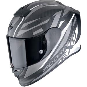 Casco moto Scorpion Exo-R1 Evo Carbon Air RUNNER Negro mate-Blanco