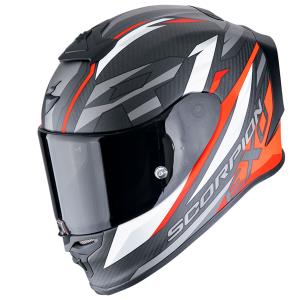 Casco moto Scorpion Exo-R1 Evo Carbon Air RUNNER Negro mate-Rojo
