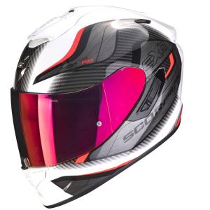 Casco moto Scorpion Exo-1400 Attune blanco-rojo