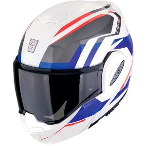 Casco moto Scorpion Exo-Tech Evo FURIO Blanco Rojo Azul