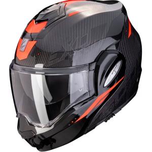 Casco moto Scorpion EXO-TECH EVO Carbono ROVER Negro Rojo