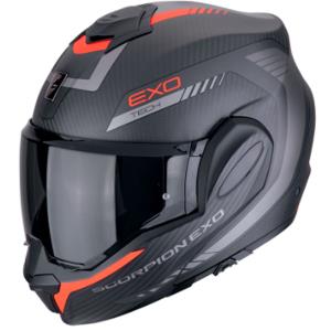 Casco moto Scorpion Exo-Tech EVO Carbon Cosy Negro Mate Rojo