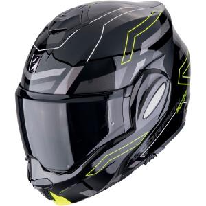 Casco moto Scorpion Exo-Tech Evo CONQUER Negro Amarillo Fluor