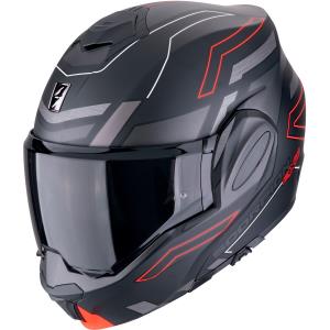 Casco moto Scorpion Exo-Tech Evo CONQUER Negro Mate Rojo