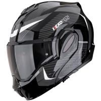 Casco moto Scorpion Exo-Tech EVO PRO fibra ACUTI Negro Plata