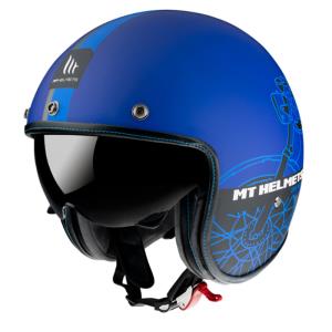 Casco Mt Le Mans 2 Sv B7 azul mate
