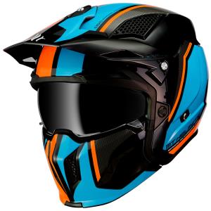 Casco Mt Streetfighter A4 Naranja Azul brillo TALLA M