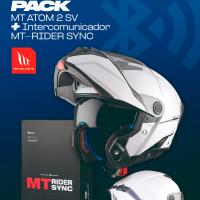 Casco Mt Atom blanco con intercomunicador