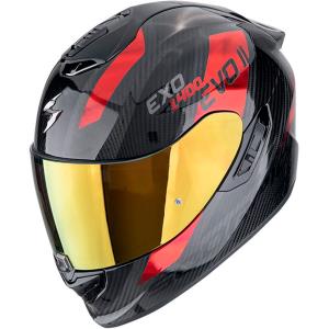 Casco moto Scorpion Exo-1400 Evo II PLATTED Negro Rojo