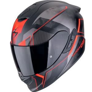 Casco moto Scorpion Exo-1400 Evo II AIR INTENSIO Negro mate Rojo