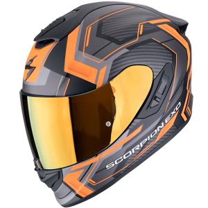 Casco moto Scorpion Exo-1400 Evo II AIR LINART Negro Naranja