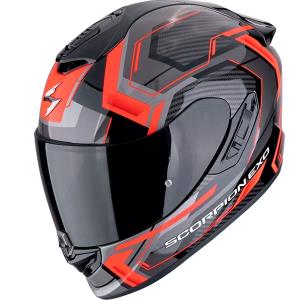 Casco moto Scorpion Exo-1400 Evo II AIR LINART Negro Rojo