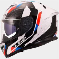 Casco LS2 STORM  III SPORTY Blanco Azul Rojo