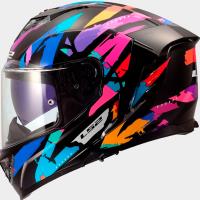 Casco LS2 STORM  III KAOS Negro Azul Purpura