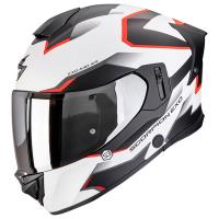 Casco moto Scorpion EXO-530 AIR CLIP Blanco Mate Negro Rojo
