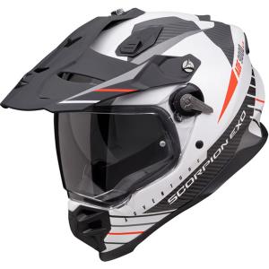 Casco moto Scorpion ADF-9000 AIR FEAT Blanco mate Negro Rojo