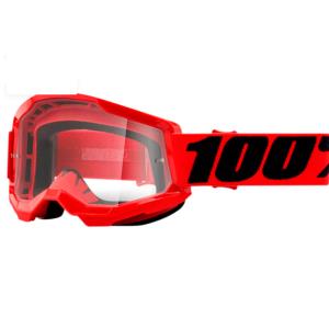 Gafas 100% Strata 2 Rojo-Negro pantalla transparente