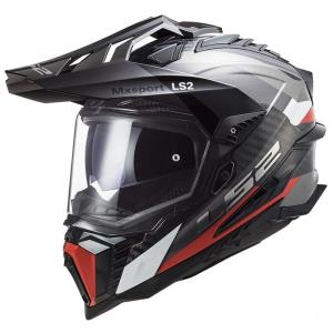 Casco LS2 C Explorer Frontier titanio-rojo