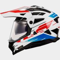 Casco LS2 Pioneer II NAMIB Blanco Azul Rojo