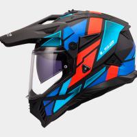 Casco LS2 Pioneer II BLOCK Negro Rojo Azul