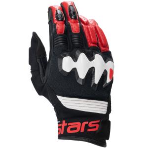 Guantes Alpinestars piel Halo negro-blanco-rojo