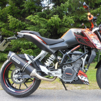 Escape aluminio Arrow Negro fondo Carbono KTM Duke 125 11-16 Duke 200 11-14 Â· 3