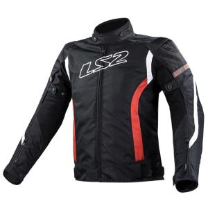 Chaqueta moto LS2 Gate negro-rojo