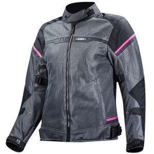 Chaqueta moto mujer LS2 Riva gris-rosa