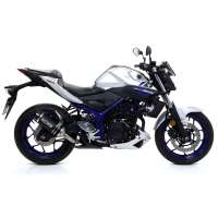 Escape aluminio negro fondo carbono Arrow Yamaha MT-03, YZF R3 / R25 15- Â· 2