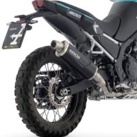 Escape negro Arrow Indy Race Kove 800X Pro-Rally 25- tapa acero