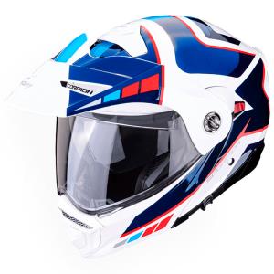 Casco moto Scorpion ADX-2 Camino blanco-azul-rojo