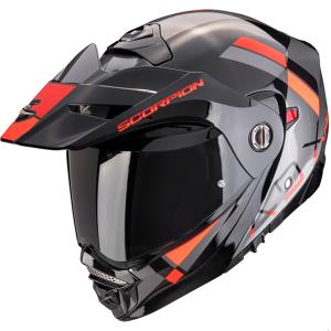 Casco moto Scorpion ADX-2 GALANE Plata Negro Rojo