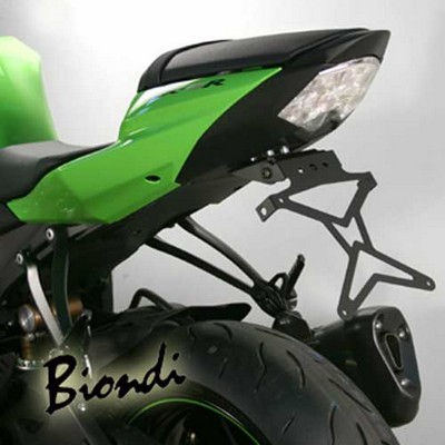 Portamatriculas reclinable de acero Biondi para Kawasaki ZX10R Y ZX6R