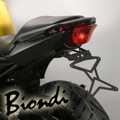 Portamatriculas ajustable de acero negro Biondi, para Yamaha XJ6 600 2009