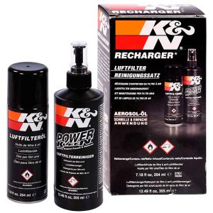 Kit de limpieza para filtros de aire K&N incluye aerosol de limpieza y aerosol de engrase