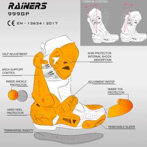 Botas moto Racing Rainers 999GP en Carbono blanco Â· 3